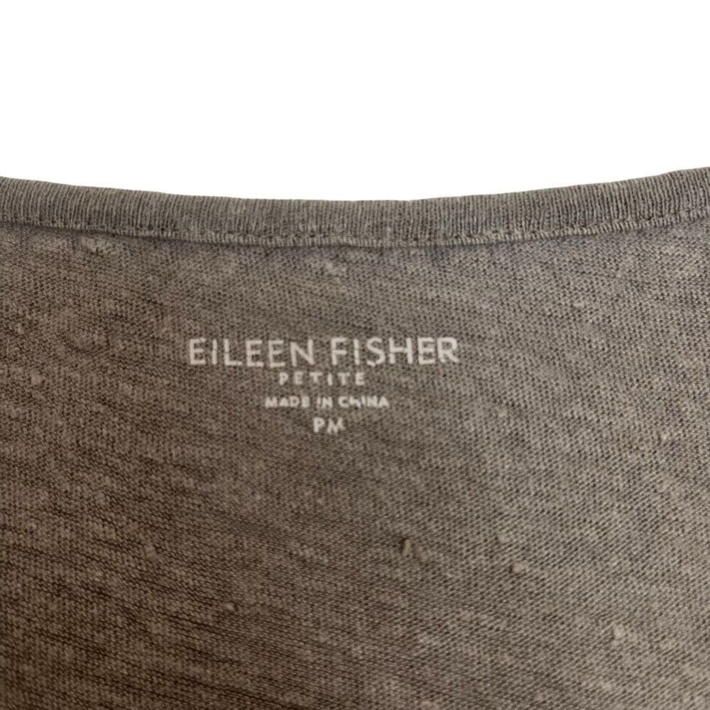 Eileen Fisher Womens 100% Linen V-Neck Knit Tank Top Gray Size Petite Medium - Picture 4 of 16